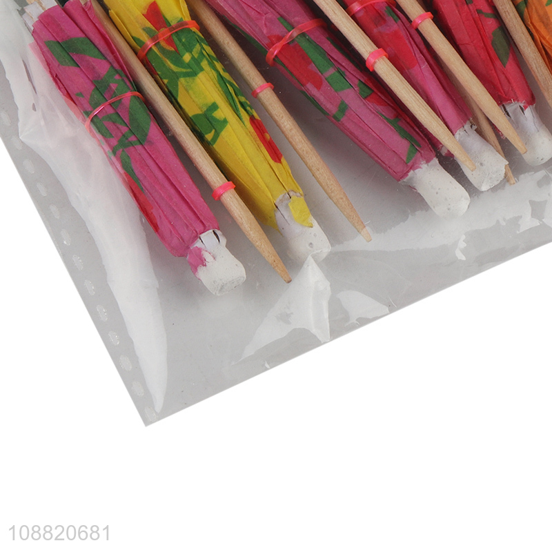 Best sale disposable bamboo umbrella fruit sticks wholesale