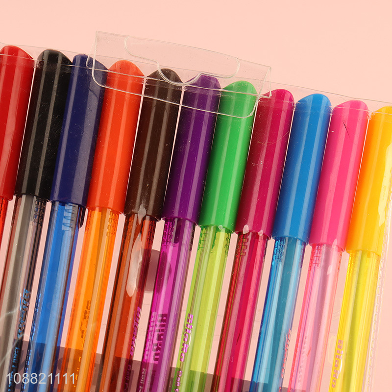 Wholesale 10 colors ballpoint pens for school home office
