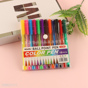 Wholesale 10 colors ballpoint pens for school home office