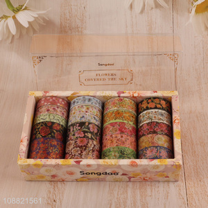 Hot selling 20 rolls floral washi paper <em>tape</em> set for crafts