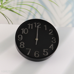 Hot sale black round wall clock for home decor