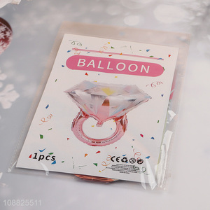 Wholesale sparkling diamond ring foil balloon for engagement party decoration