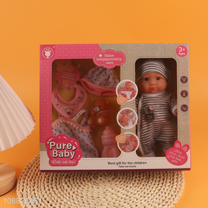 Wholesale 10-inch lifelike newborn <em>baby</em> doll gift set for kids age 3+