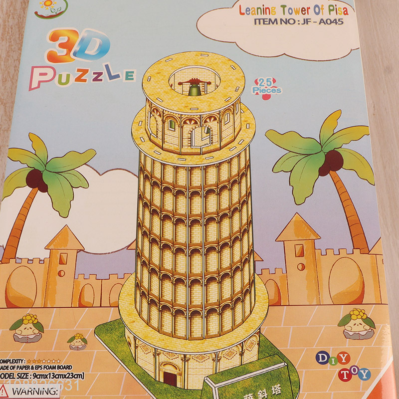 Wholesale 25 Pieces 3D Puzzle Leaning Tower of Pisa Puzzle for Kids