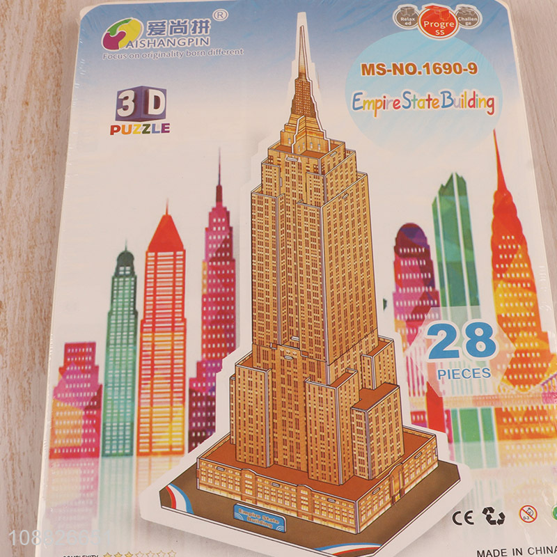 Wholesale 28 Pieces 3D Puzzle Empire State Building Puzzle for Kids