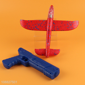 Wholesale foam airplane launcher toy outdoor throwing <em>toys</em> for kids