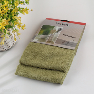 Hot selling 3pcs embossed microfiber cleaning towels for kitchen