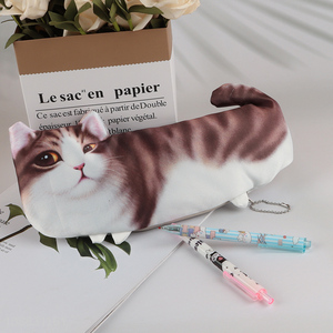 Good quality cute cat shaped pencil pouch <em>pen</em> <em>bag</em> for students