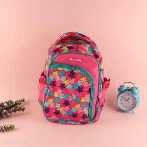 Factory supply star pattern polyester school bag school backpack