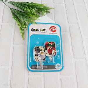 Low price 2pcs household bathroom kitchen sticky hook set