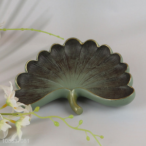 New product leaf shaped resin <em>jewelry</em> tray ring dish for women