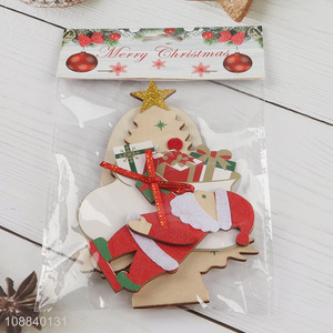 Hot Selling  Painted Wooden <em>Christmas</em> Tree Hanging Ornaments