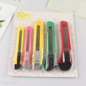 Good quality 5 pieces auto-lock snap off knife box openers