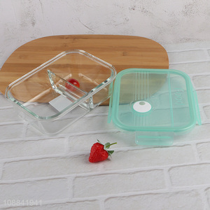 Hot items glass unbreakable 2compartment food preservation box