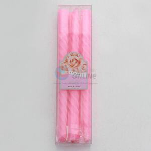 3pc pink screw thread candles