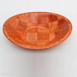 Medium size boat-shaped poplar plate/bowl