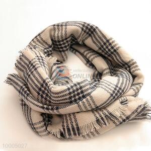 Wholesale White Check Pattern Square Scarf