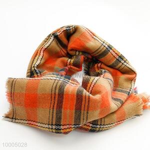 Wholesale Orange Check Pattern Square Scarf