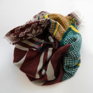 Green&Yellow Check Pattern Scarf