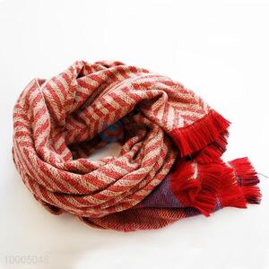 Wine-red/Blue Snow Pattern Square Scarf