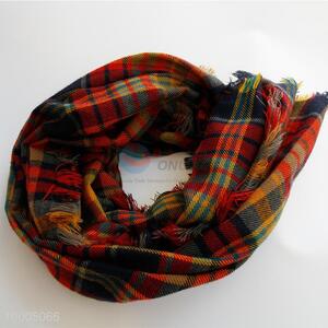 Winter Gift Orange Check Pattern Scarf