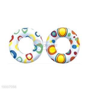 Wholesale White <em>Inflatable</em> Transparent Swimming <em>Ring</em> With Colorful Dots