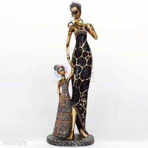 Afrian Mother Standing With Child Resin Ornament