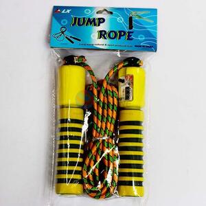 Colorful Cotton Glue Skipping Rope With Counting Handle