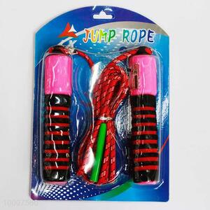 Stripe Pattern Cover Handle Cotton Glue Skipping Rope