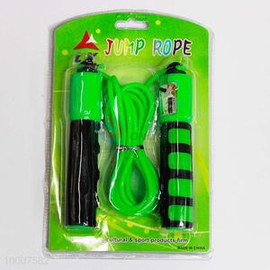 Green&Black Rubber Skipping Rope With Cotton Cover Handle