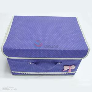38*25*25cm non-woven fabric storage box with bowknot