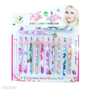 Wholesale Colorful Pattern Eye-brow Stainless Steel Tweezer With Heart Decoration