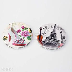 Big Round Double Sides Printed Cosmetic Mirror