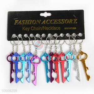 Wholesale Key Shaped Fashion Key Chain/Key Ring With Bottle Opener