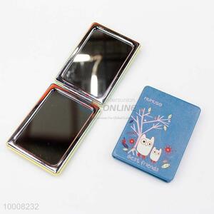 Rectangular Double Sides Printed Cosmetic Mirror With Cartoon Pattern