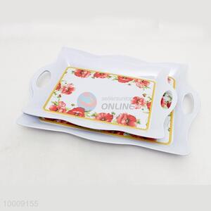 Wholesale Small Size Flower Rectangular Plastic <em>Salver</em> With Weaver Border