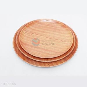 Wholesale Wooden Pattern Small Size Round Plastic Salver