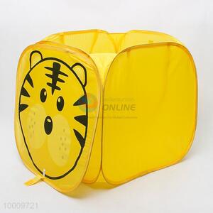 Yellow square linen basket