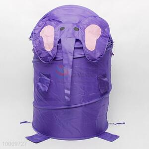 Purple foladable linen basket with lid