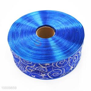 Wholesale Blue Pearl Yarn Ribbon With Star Pattern