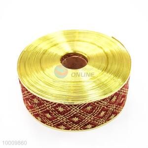 Wholesale Gold Pearl Yarn Ribbon With Snow Pattern