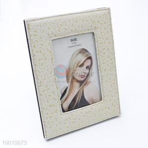White PU leather photo frame for home decoration