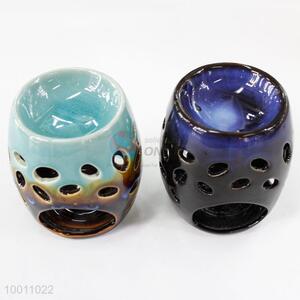 1pc Hollowed-out Ceramic Oil Incense Burner 2 Colors