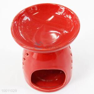 Wholesale Red Ceramic Incense Oil Aroma Burner Candle Base