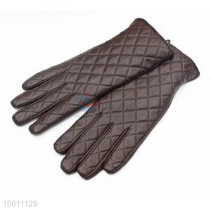 Ladies' Grid PU Artificial Leather Gloves