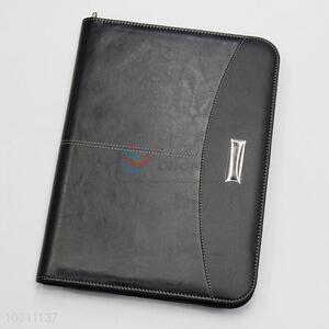 Black portable leather commercial <em>notebook</em> with calculator