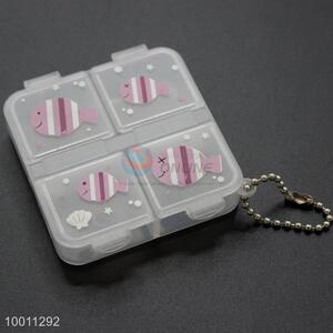 Cartoon design 4 grids portable pill box