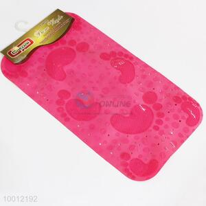 Rectangular anti-slip bath mat with foot pattern