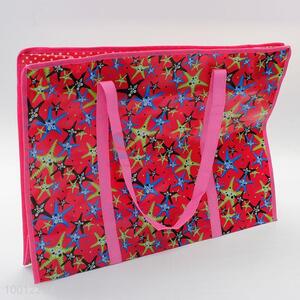 Cute Starfish Pattern Red Reusable Non-woven Shopping Tote Bag