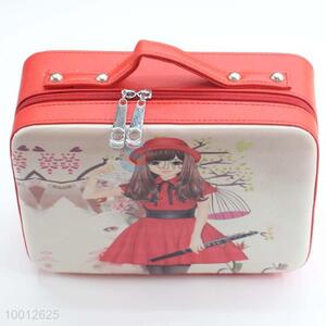 Cartoon Red Cosmetic Case Bag Large Capacity Portable Travel Bags